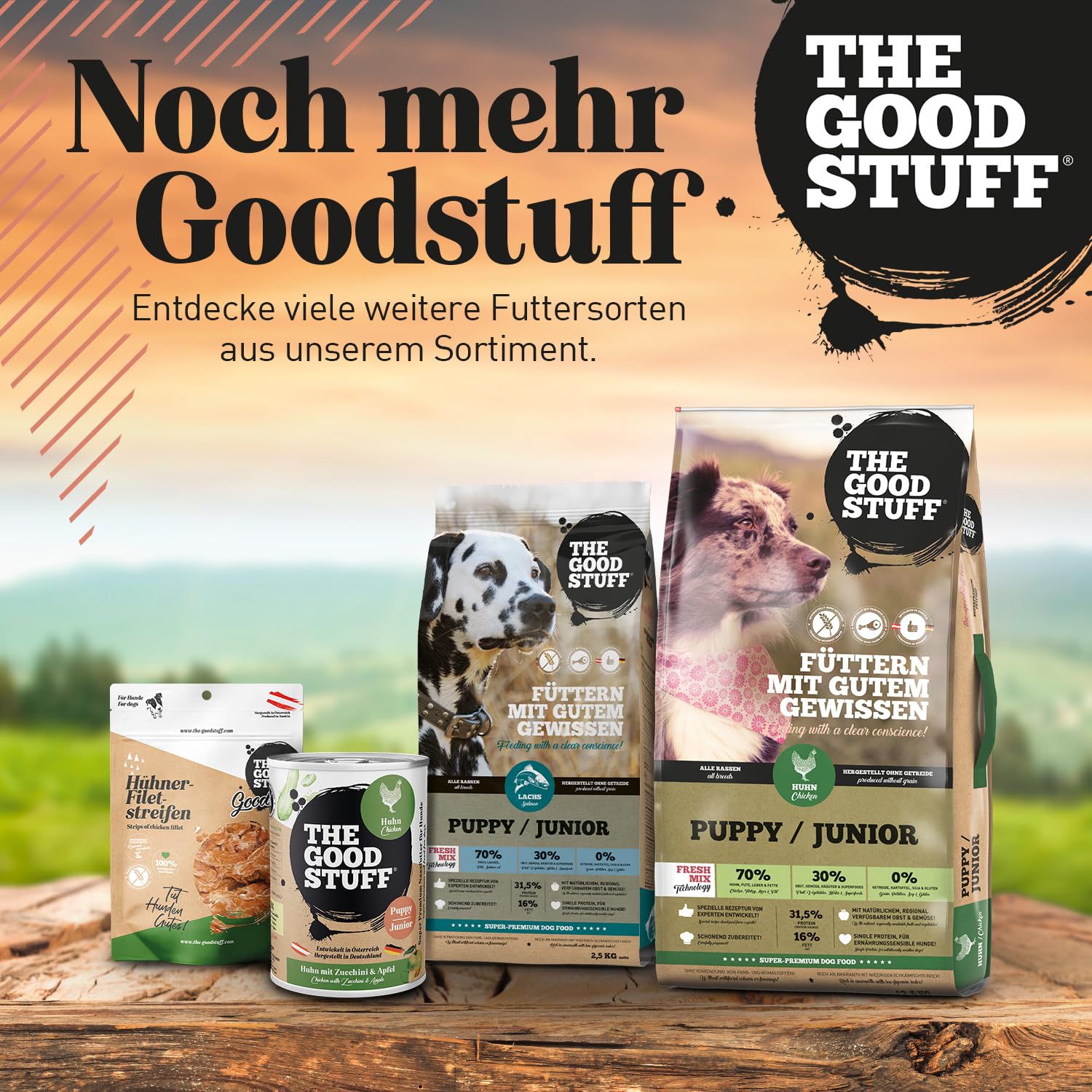 The GOODSTUFF Lachs (Puppy/Junior) 12,5 kg | Getreidefreies Hunde Trockenfutter Junior | Mit frischem Lachs | Hundetrockenfutter für Welpen & Junghunde | Super-Premium Welpen Trockenfutter