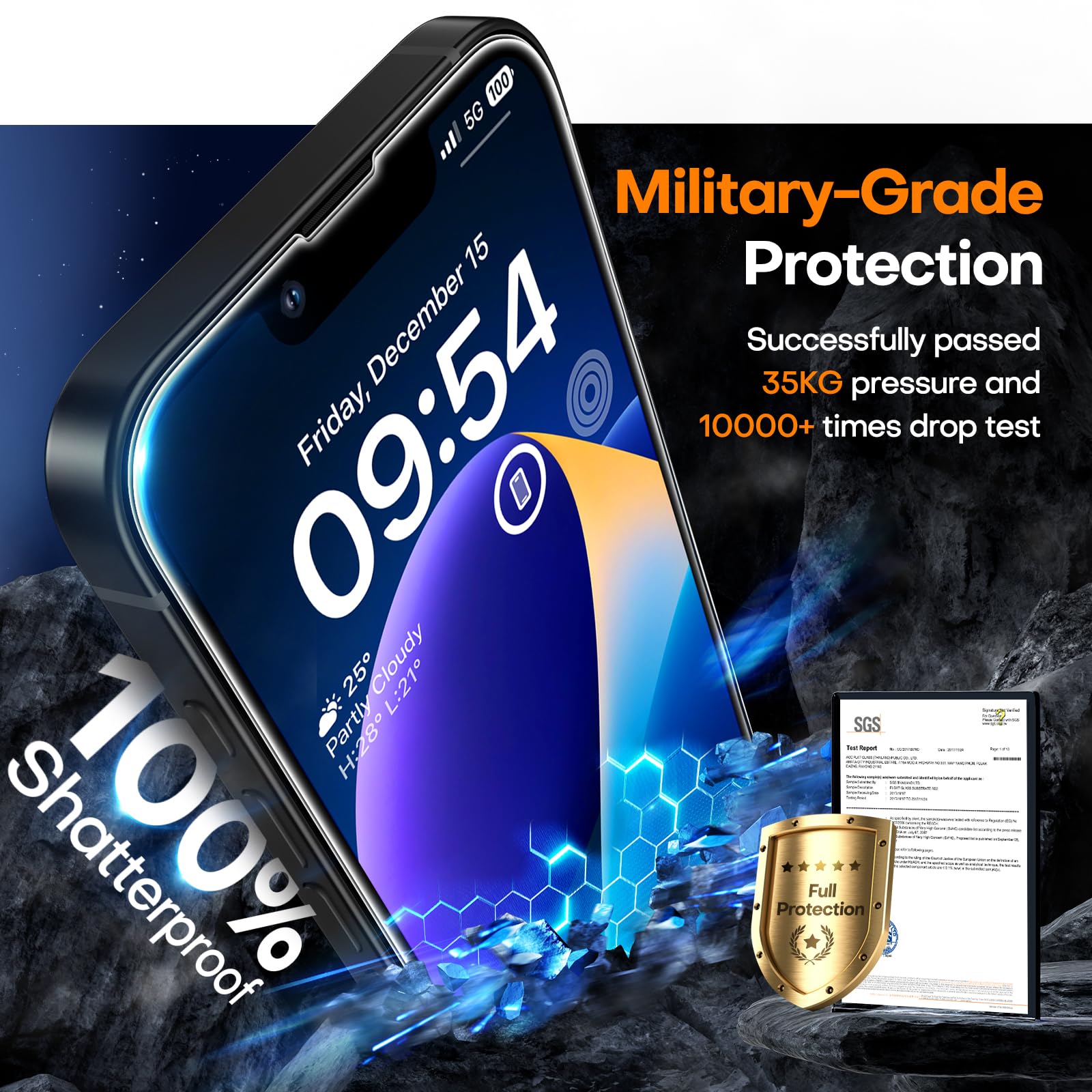 TAURI 3 Pezzi Pellicola Vetro Temperato per iPhone 14 6,1 Pollici, Rimozione Automatica Della Polvere, Durezza 9H Protettiva, Senza Bolle