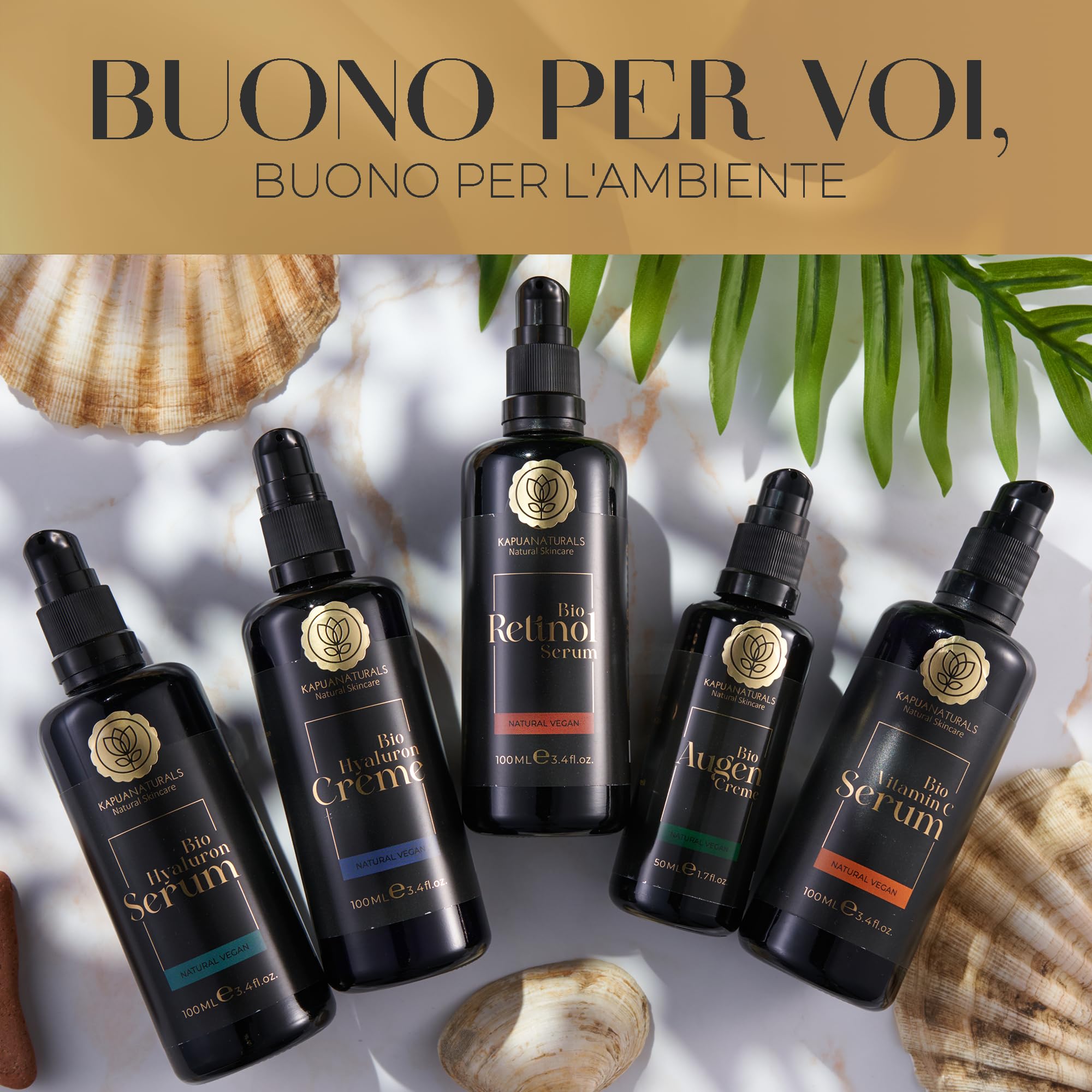 Set regalo per la cura del viso BIO - 3x100 ml - Regali per donne - Vegan - Siero di ialurone + di retinolo + di Vitamina C - Set regalo per donne - Regalo per la fidanzata - San Valentino, Natale