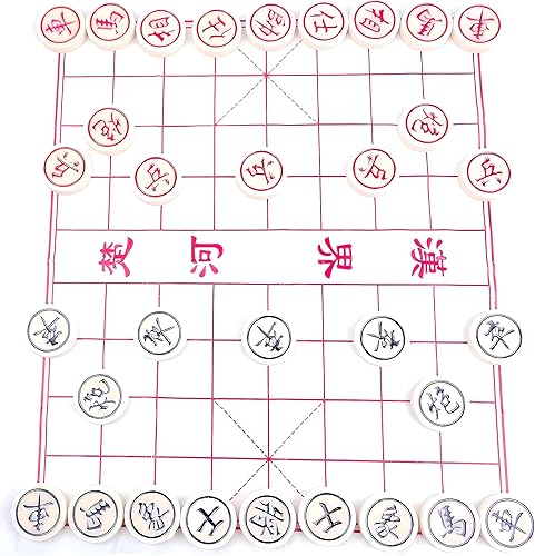 MAGIKON Ajedrez chino, Xiangqi de plástico duro con caja de plástico, diámetro de 1-15 pulgadas