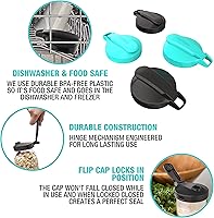 Vista 4 de Masontops Tapas Multi Top con Tapa Abatible para Frascos Mason - Boca Regular y Pequeña - Beber, Verter, Almacenar y Más - A Prueba de Fugas Paquete