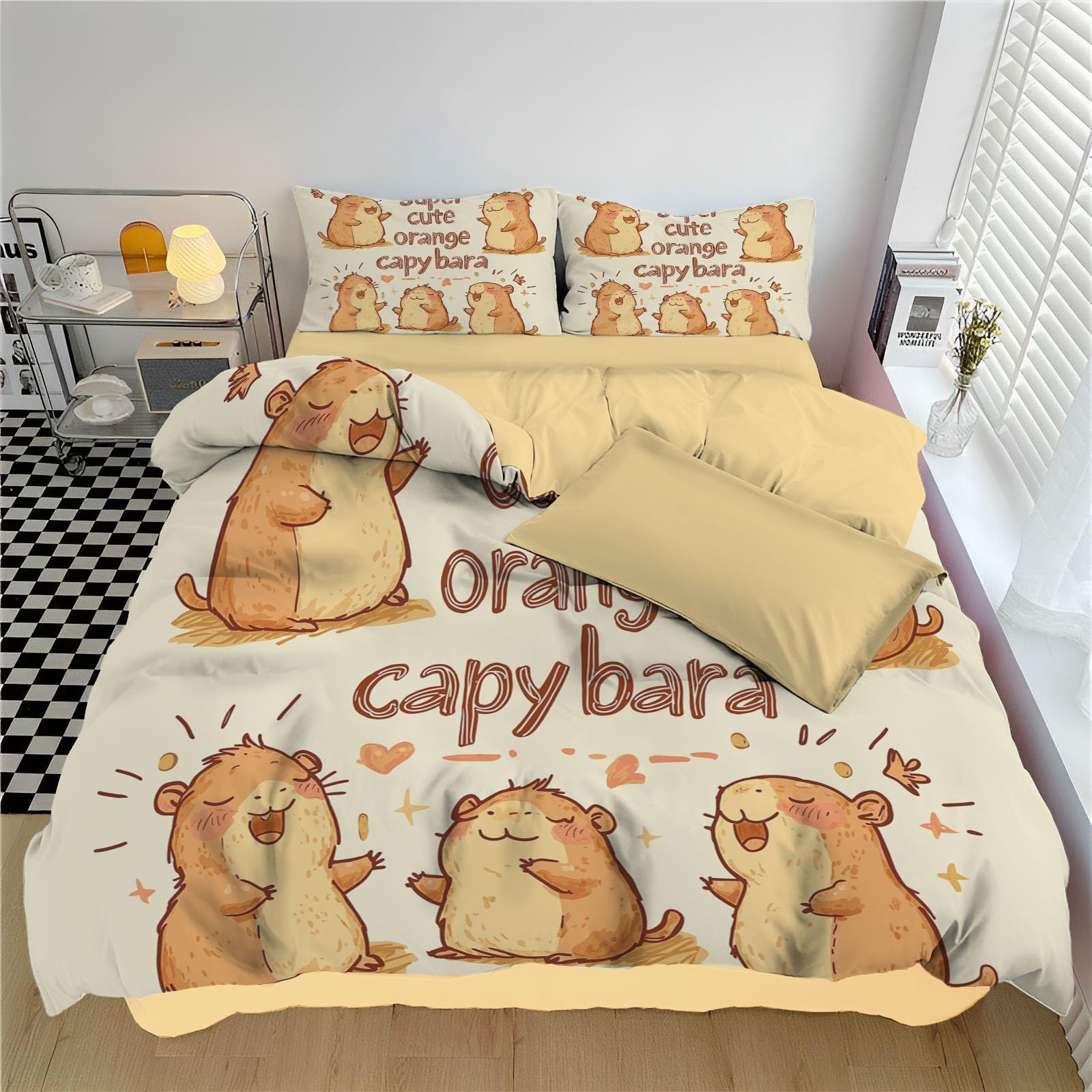 Parure de lit capybara beige pour créer un cocon de douceur dans la chambre enfant