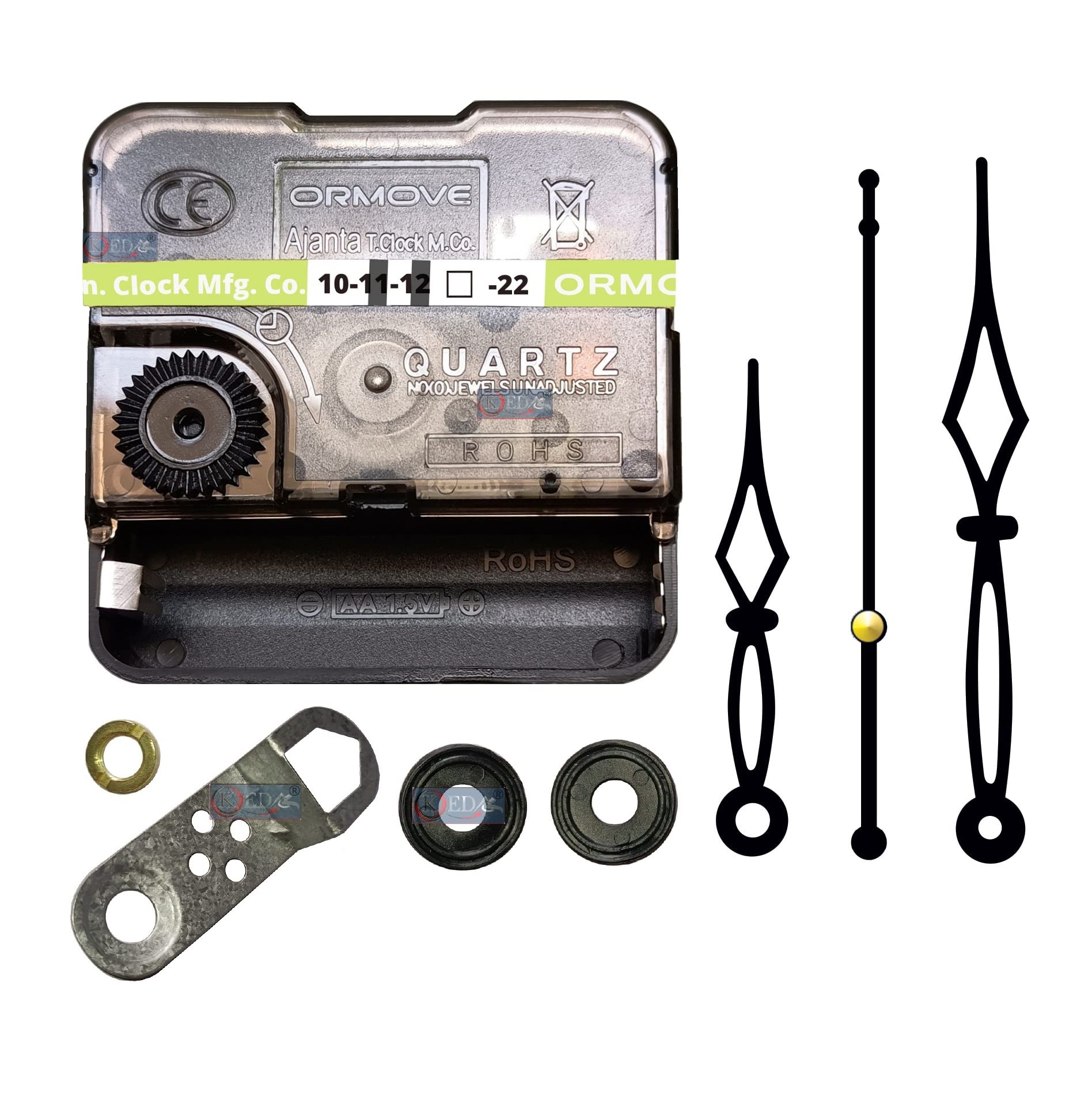 KEDAR® Ajanta Quartz Ticking Movement Machine for Wall Clock with Fancy Needles (Made in India) 67-image-20