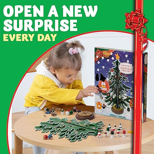 Miniatura 2 de JOYIN Calendario de Adviento de Navidad 2025, Calendario de Cuenta Regresiva de 24 Días con Árbol de Navidad 24 PIEZAS Adornos para Niños y Niñas y