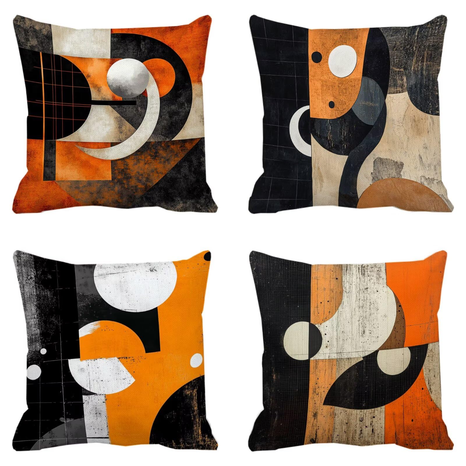 Lin coussins de jardin au design géométrique ancien avec finitions soignées et zip invisible