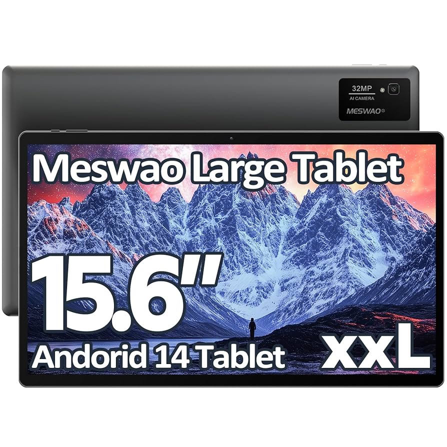 MESWAO Android 14 タブレット 15.6インチ 大画面 MESWAO 15.6 Inch Tablet Android 14 Tablet, 2025 Large Screen