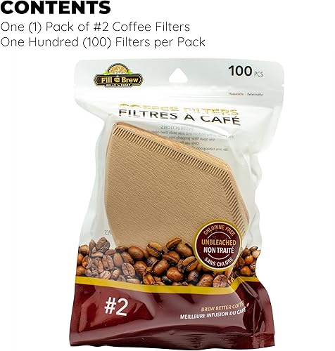 Miniatura 2 de Jacent Fill N Brew - Filtros de café desechables #2, forma de cono, 100 unidades por paquete, 1 paquete