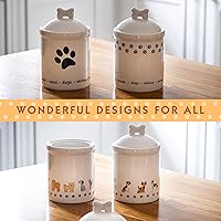 Vista 12 de SPOTTED DOG GIFT COMPANY Recipiente para golosinas para perros, tarro de cerámica con tapa para encimera de cocina, bonito recipiente