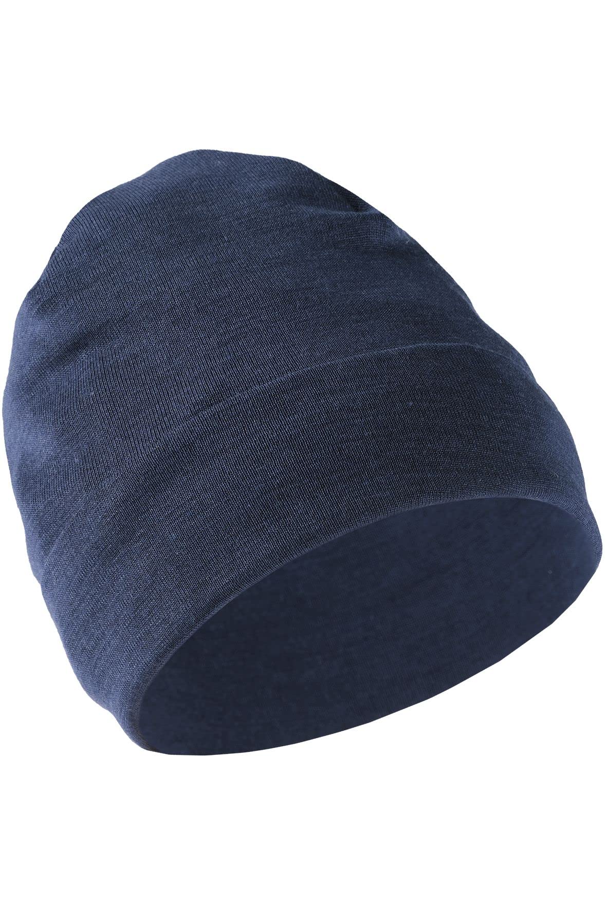 Engel Unisex Navy Natur, Merino Hat For Men And Women, 70% Wool (Kbt), 30% Silk, One Size