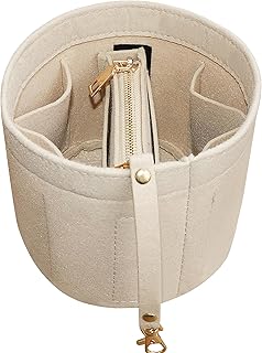 Soyizom Felt Purse Organizer Purse Insert Fits Cannes Cylinder Bag Insert Tote Organizer for Women Purse Liner Purse in Purse,Beige