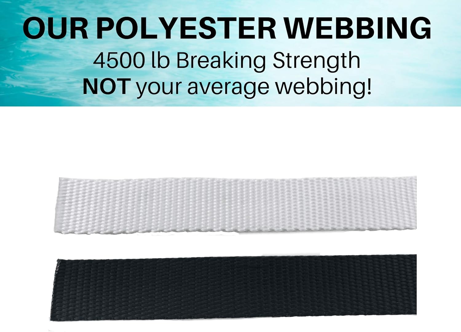 EZ-Xtend Polyester Webbing 1 inch Strap – Heavy Duty Polyester Strapping Outlasts & Outperforms Nylon Webbing Straps and Polypropylene Webbing Strap - 4500 Lb. Breaking Strength (Black, 1" x 25 yards)