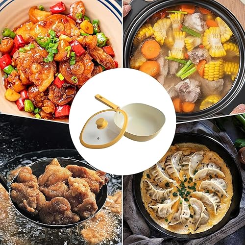 Miniatura 5 de Frying Pan - 1.9L Alloy Lightweight Nonstick Cookware with Lid Nonstick Skillet for Grilling, Saute, Baking, Apartment Cooking, Kitchen Meal Prep,