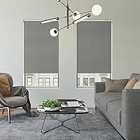 Vista 6 de Sun Zero Eldric Slub Texture Total Blackout - Persiana enrollable inalámbrica, 23 x 72 pulgadas, color gris