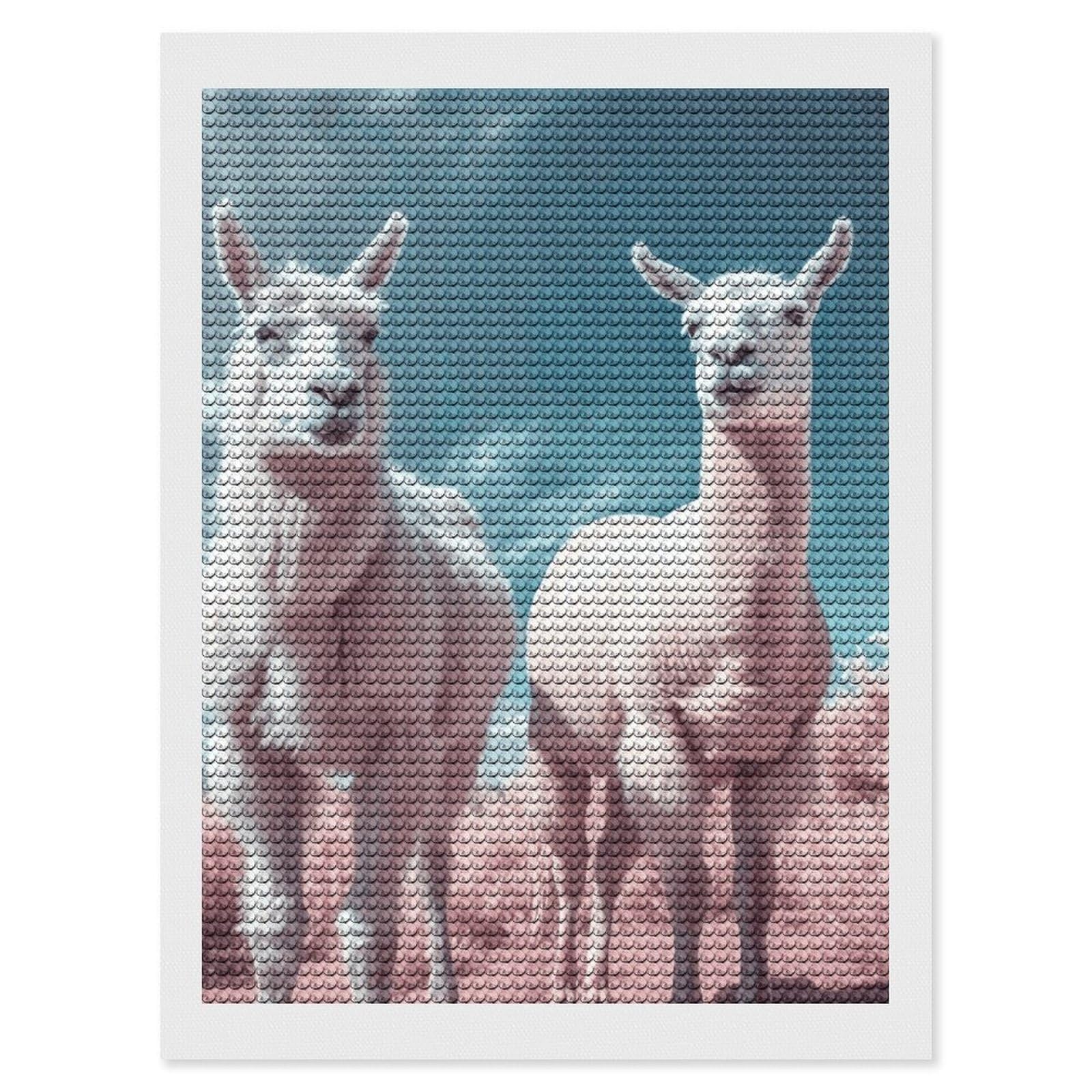 FekiLoot Alpacas Together Diamond Art Kits for Adults, 5D Aurora Diamond Painting Kits for Beginners DIY Full Drill Dots Gem Art Paint Crafts for Home Wall Decor 12"x16"