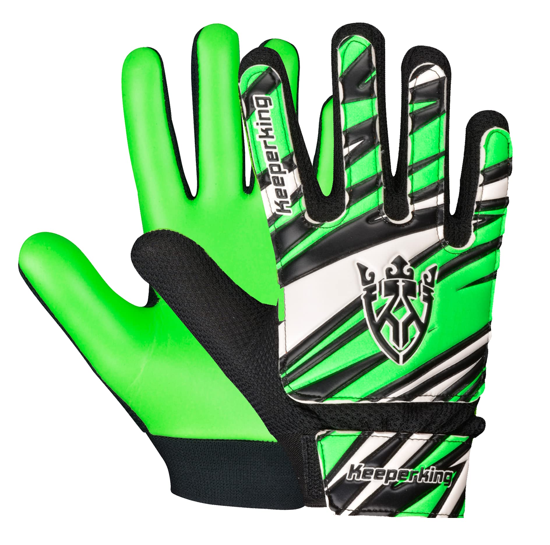 Keeperking Children's Goalkeeper Gloves, Boys and Girls, Junior Football Gloves, Football Player Gloves for Boys, Goalkeeper Gloves, Size 3-7