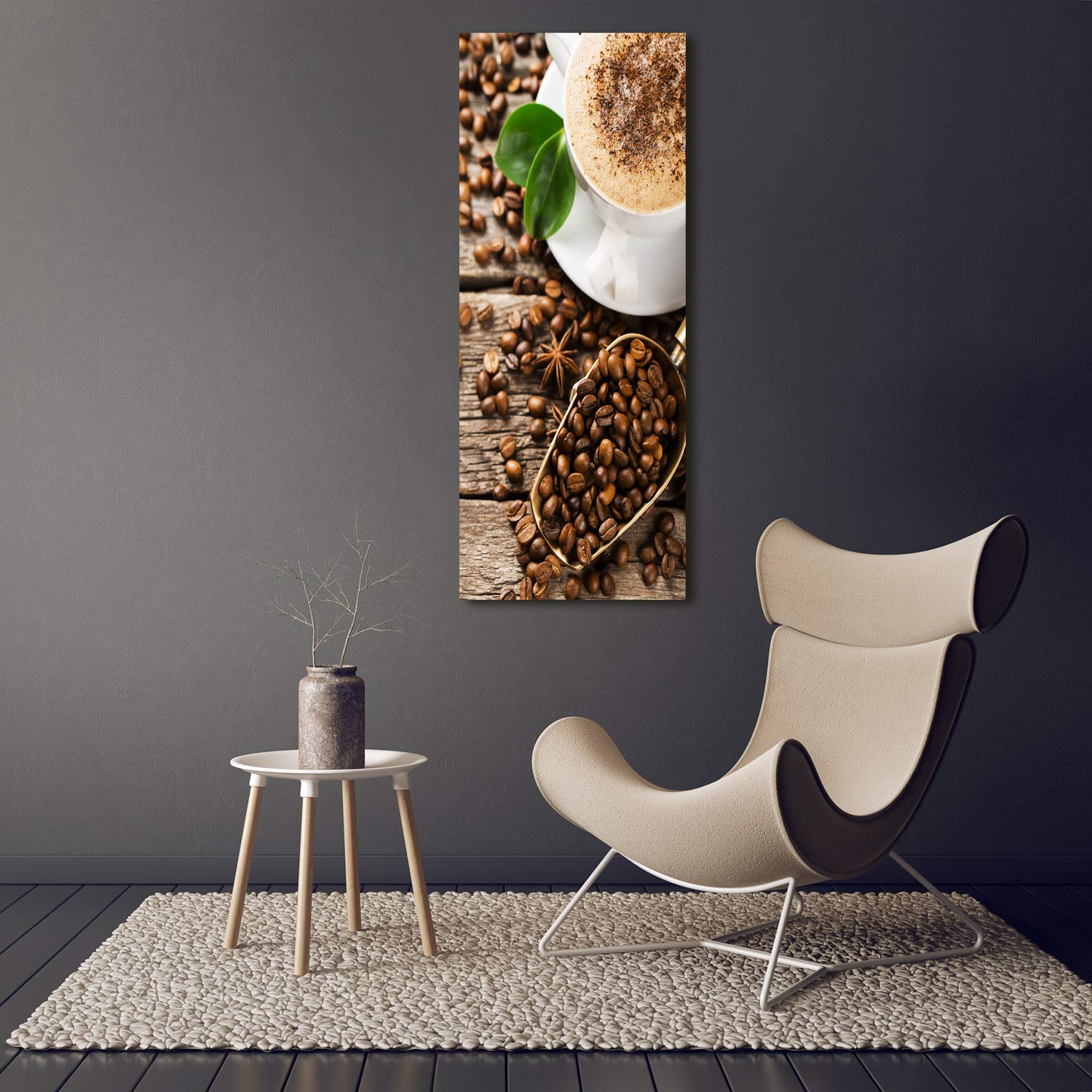 Tulup - Cuadro de Cristal Acrílico - 50x125cm - Impresion en Vidrio Plexiglás - Pintura Acrílica Póster - Cuadro Listo para Colgar - Decoración Sala Cocina - Comidas Y Bebidas - Marrón - Café