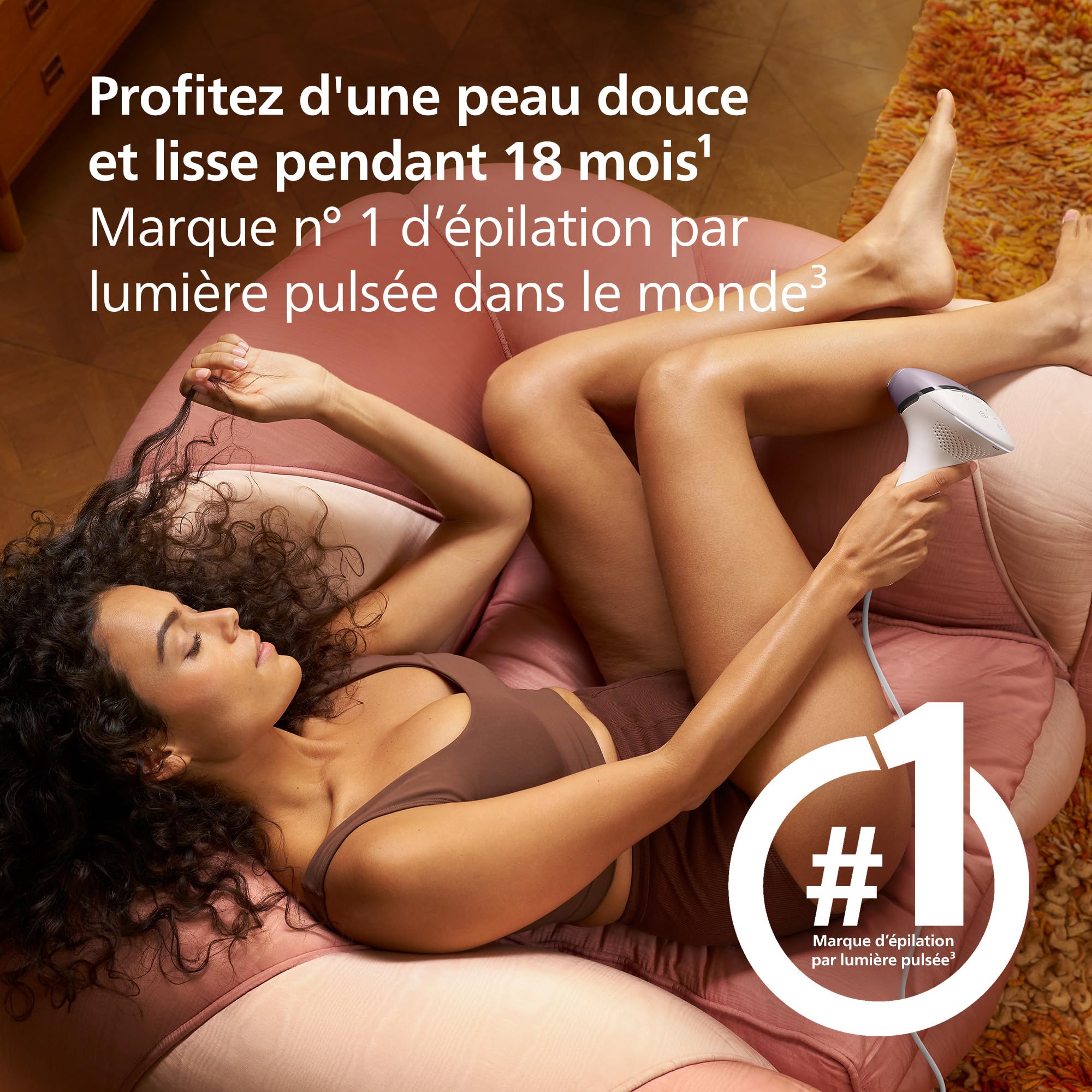 Philips Lumea Epilateur à lumiere pulsee Serie 8000 - Epilateur avec technologie SenseIQ, 2 embouts pour le corps et le visage, utilisation filaire (modèle BRI944/00) - 4