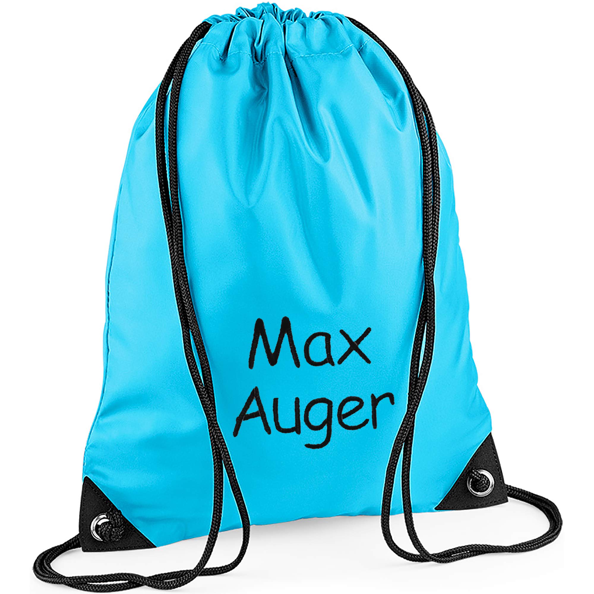 TeddyTs Personalised Embroidered Name School Sports PE Drawstring Gym & Swimming Bag (Sky Blue)