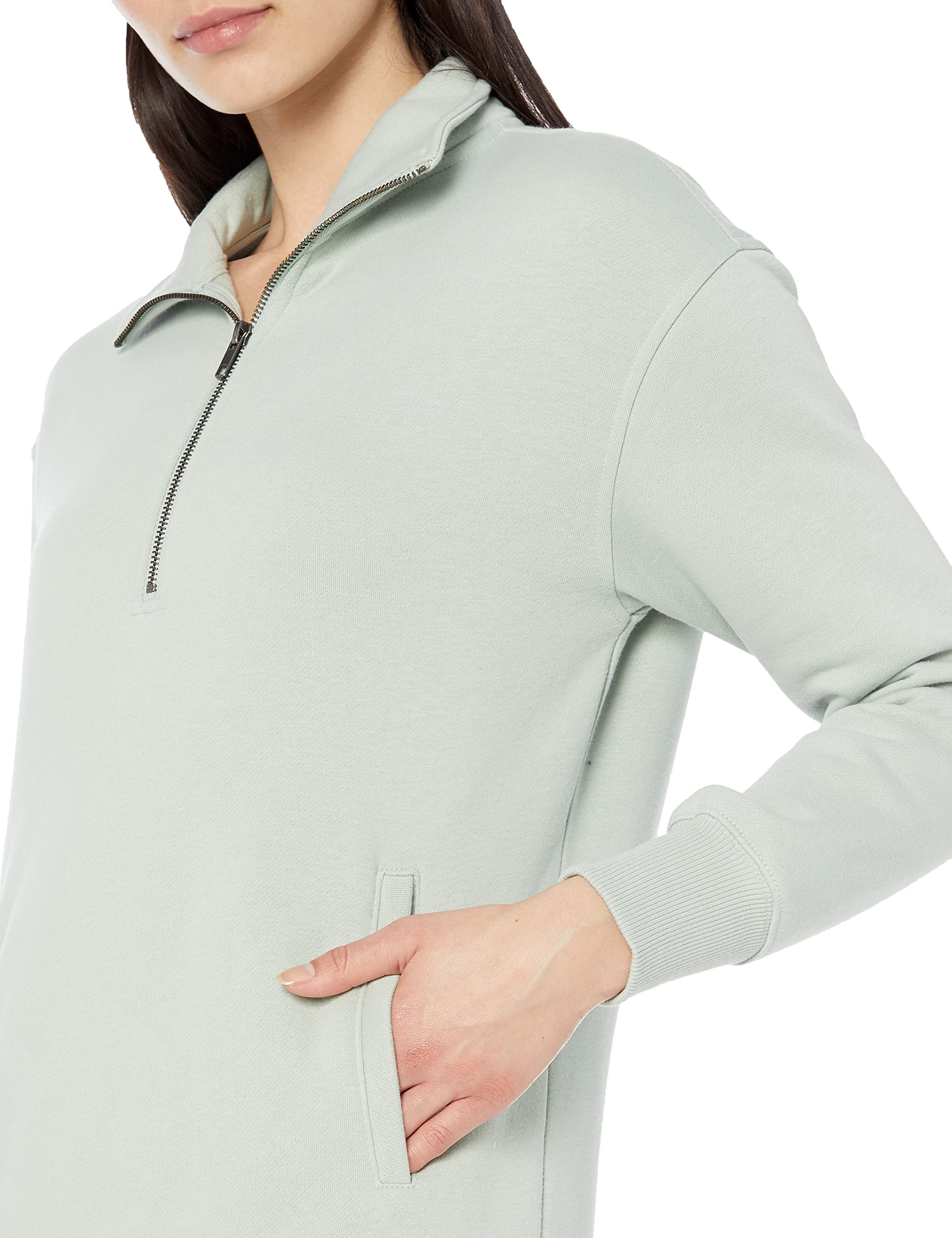 Amazon Aware Felpa a Tunica con Mezza Cerniera dalla vestibilità Comoda (Taglie Forti Disponibili) Donna