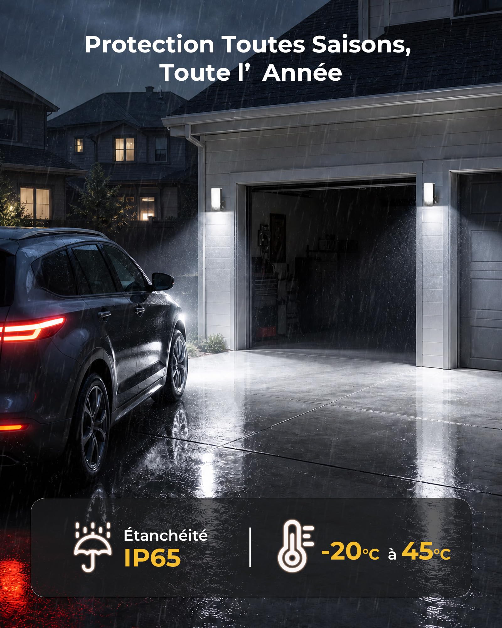 Applique Murale Rechargeable Extérieure à Détecteur de Mouvement, 12000mAh Lampe Extérieure Sans Fil avec Télécommande, 3 Modes, 3 Couleurs, IP65 Etanche pour Jardin, Garage, Entrée, Terrasse