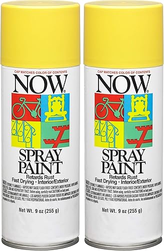 Krylon 21206 Now Pintura en aerosol de 9 onzas, amarillo sol (paquete de 2) (Aluminum Metallic),Negro -,Marrón (Cocoa Brown),Verde cazador,Varios