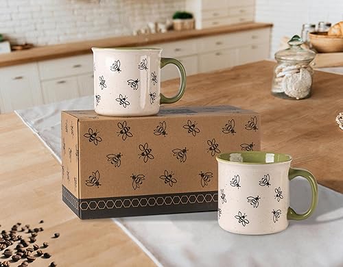 Miniatura 12 de AmorArc Juego de 2 tazas de café de cerámica grandes de 22 onzas, tazas de gran tamaño con mango grande para hombres, mujeres, papá, mamá, taza