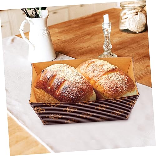 Miniatura 6 de HOMSFOU Bandeja de pastel corrugado, mini pan, plátano, pastel de Navidad, papel de envoltura de pan, pan de pan, moldes rectangulares para tartas,