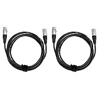 Vista 4 de Yaxa Basics - Pack de 2 cables de micrófono XLR para altavoz o sistema PA, conductores de cobre, revestimiento de PVC de 6 mm, 10 pies, color negro