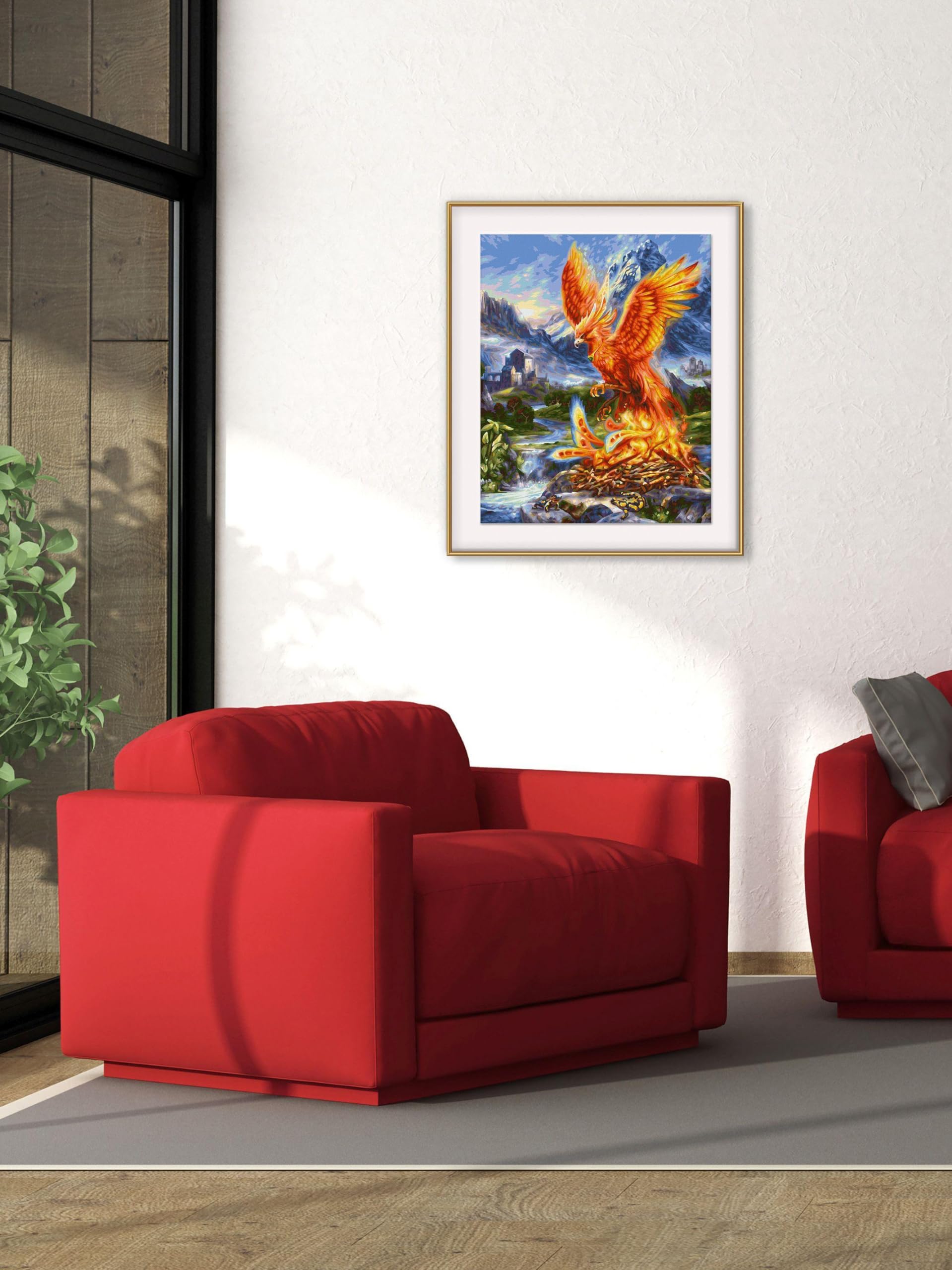 Schipper 609130870 Peinture par numéros - Phénix des cendres - Photos de peinture pour adultes avec pinceaux et peintures acryliques - 40 x 50 cm