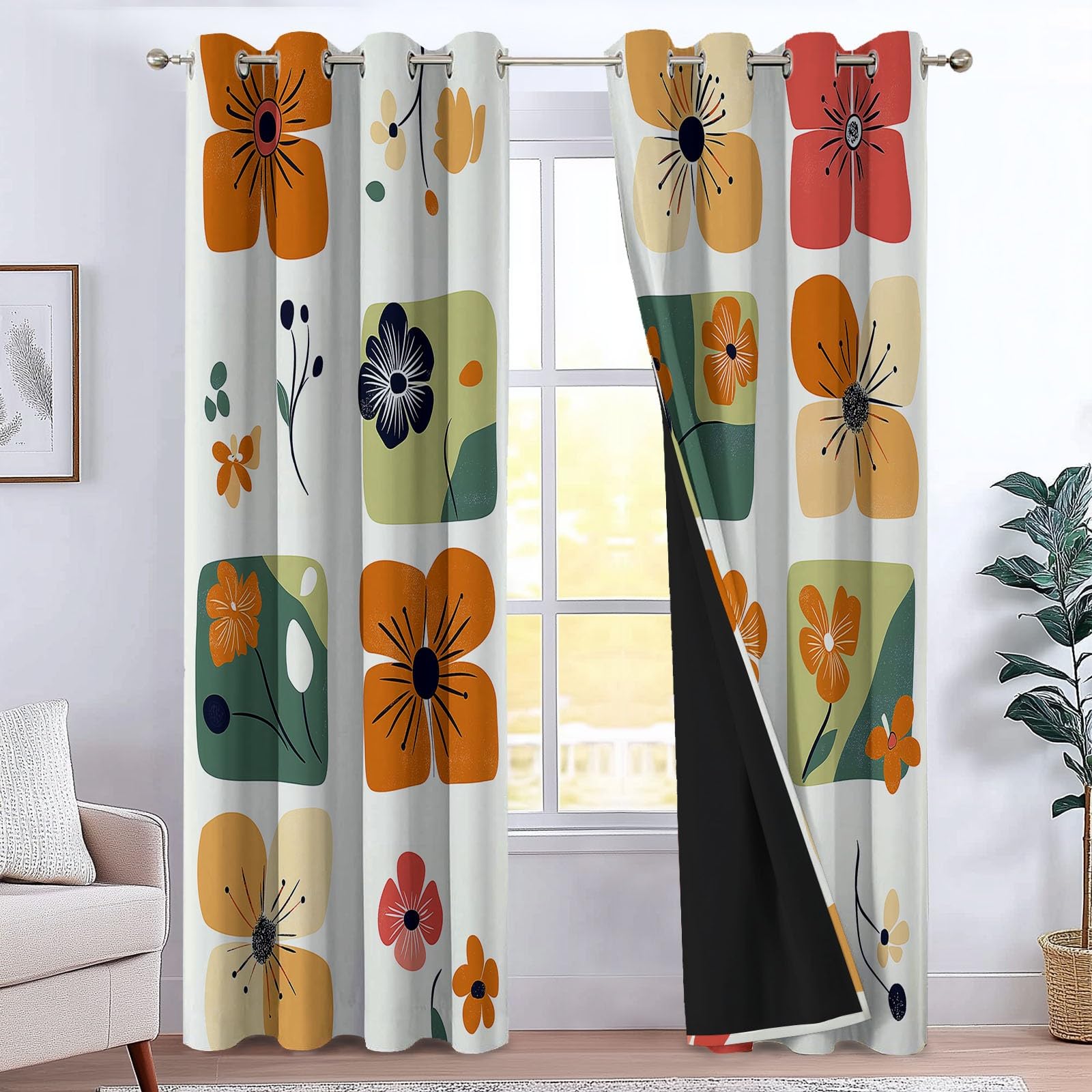 Rideaux occultants motif floral pour créer un cocon de douceur dans la chambre des enfants
