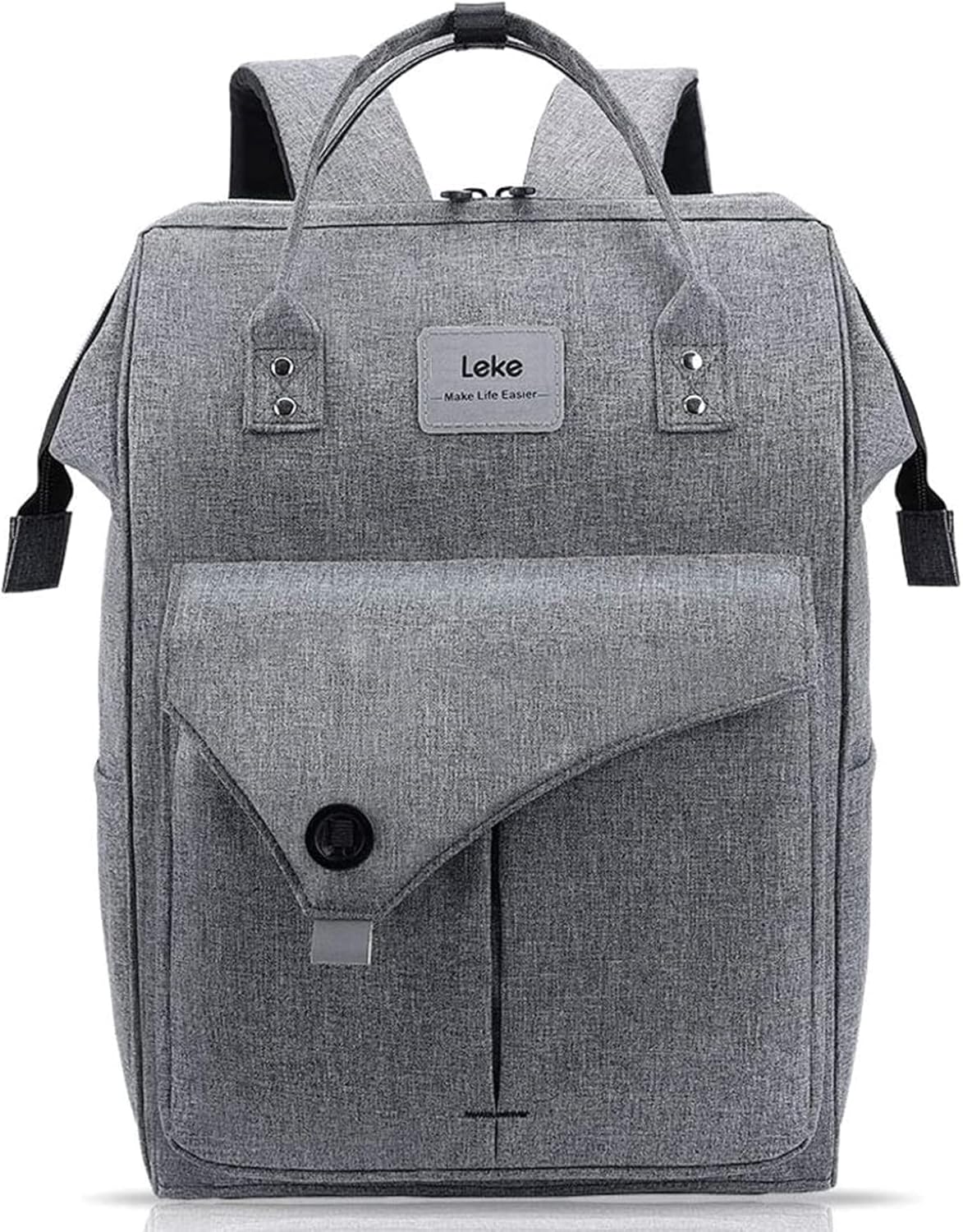 Lekesky Laptop Rucksack 15.6 Inch Computer Backpack School Bag for Travel Business College Women Men, Grey