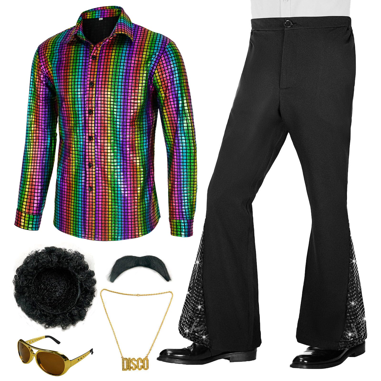 6 Pcs Men's Disco Outfit