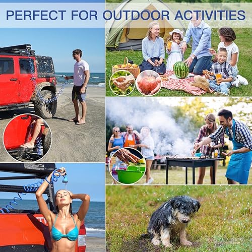 Miniatura 3 de EASEORD Tanque de agua presurizado de 8 galones para campamento, ducha, techo, ducha para vehículos todoterreno, camionetas, tanque de agua SUV para