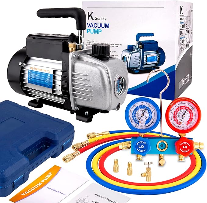 LOYPP HVAC Vacuum Pump, AC Vacuum Pump and Gauge Set