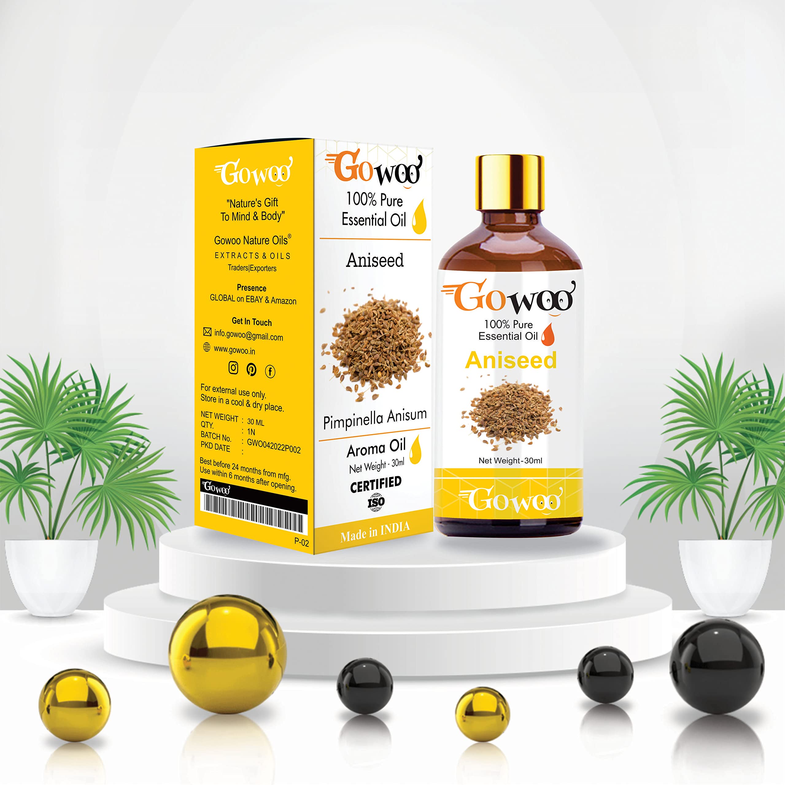 GO WOOAniseed 100% Pure Essential Oil for Puffiness Eyes 30ML