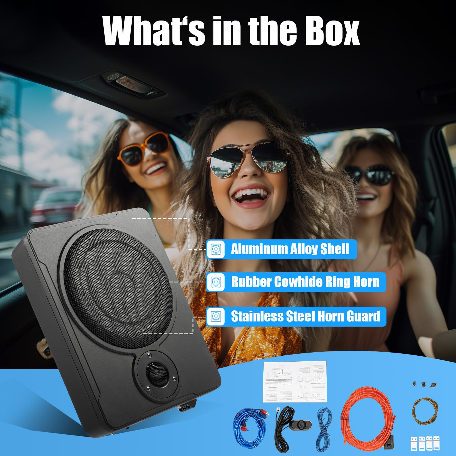 Activo Subwoofer de 8 Pulgadas Amplificador de Graves para Coche y Camión