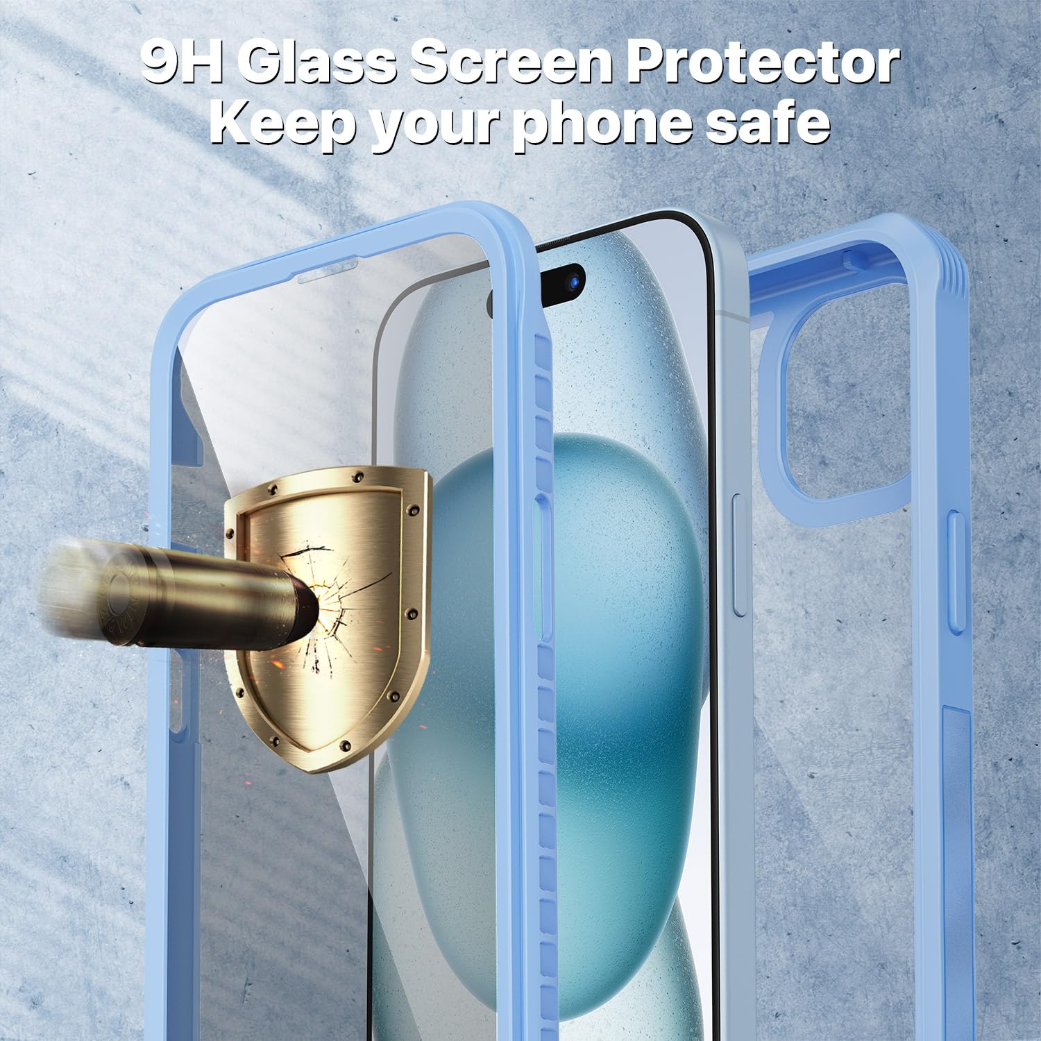 CENHUFO Compatible with iPhone 15 Case Built-in Privacy Screen Protector with Camera Lens Protector - Image 4