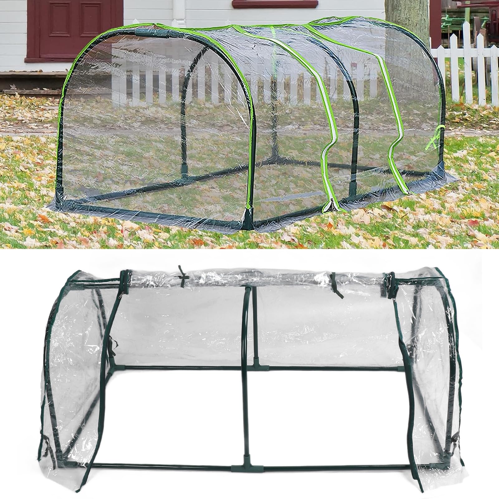 Yosoo Health Gear Mini Szklarnia Ogrodowa, Szklarnia z żelazną ramą na Sukulenty, Przezroczysta Osłona na Rośliny o Wymiarach 120 X 60 X 48 Cm z osłoną przeciwdeszczową i ochroną Przed Mrozem do