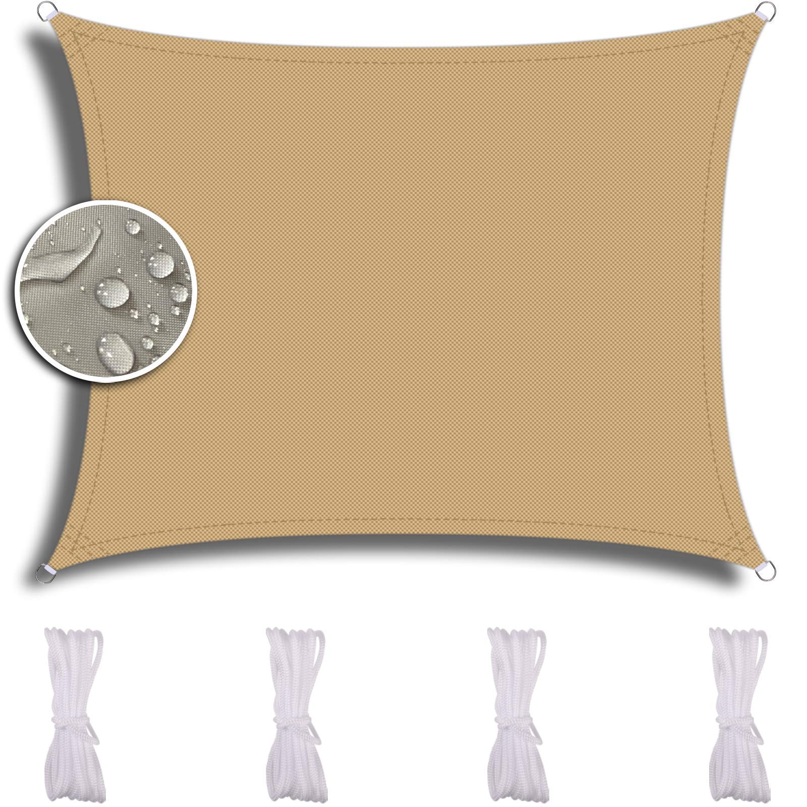 Toile d'ombrage 4x8m jaune sable : créez un coin de fraîcheur au jardin
