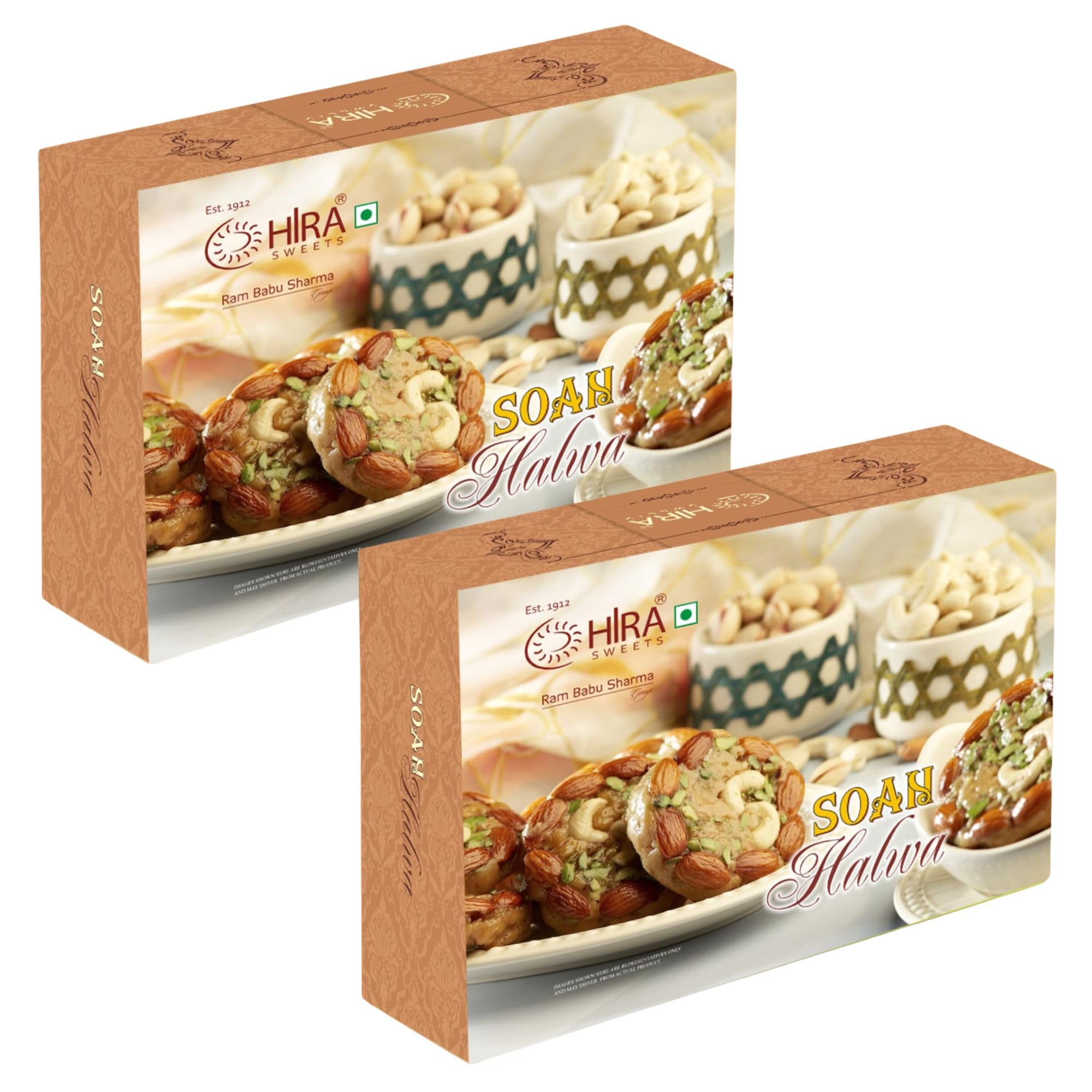 HIRA SWEETS Sohan Halwa 1kg (500g x 2) | Made with Pure Desi Ghee & Fresh Almond,Healthy Cashew Nuts and Pistachio | Ready to Eat Traditional Halwa Mithai | No Added Colours | Indian Sweets Gift Box (B0D5HTNWHJ) Amazon Price History, Amazon Price Tracker