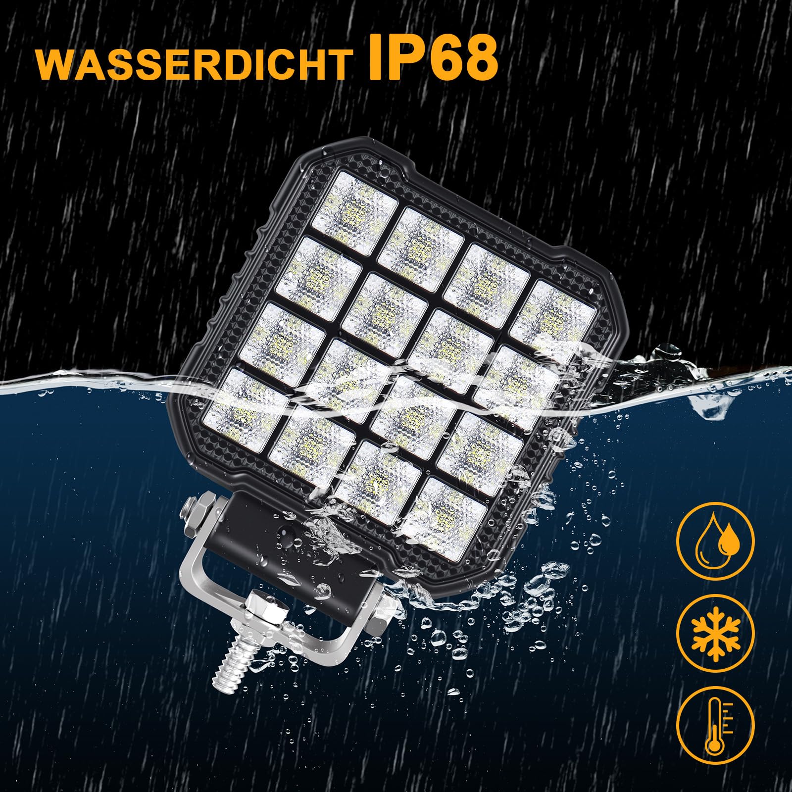 antom 2er LED Arbeitsscheinwerfer 172W 6500K 9-60V IP68 wasserdicht led Scheinwerfer Zusatzscheinwerfer für Traktoren,ATV, Outdoor-Enthusiasten,Nachtarbeit auf Baustellen