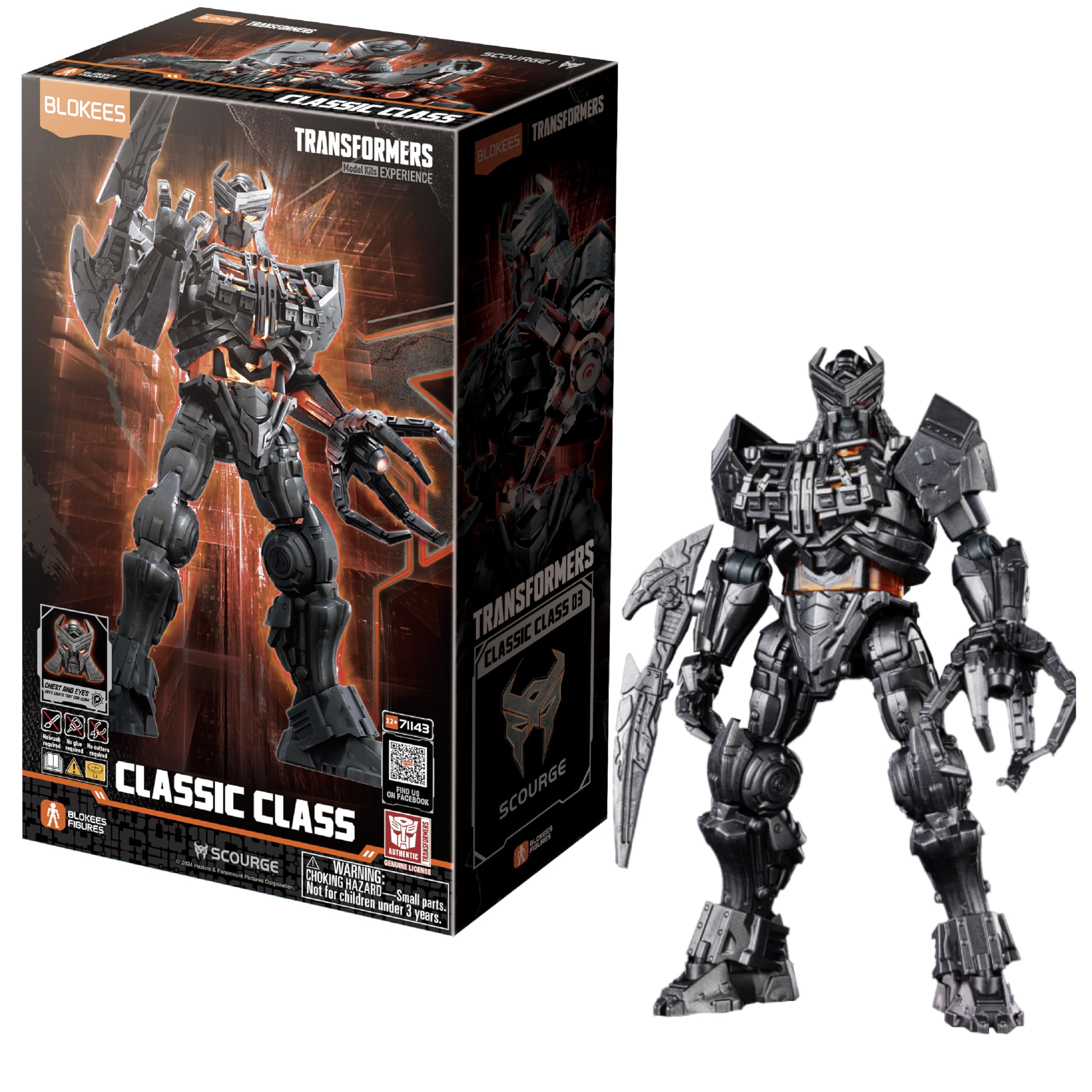 Blokees Transformers Figures - Action Figure Classica Di Classe Scourge - Transformers Toys, Giocattoli Supereroi, Kit Modello Di Costruzione Per Bambini E Adulti-image