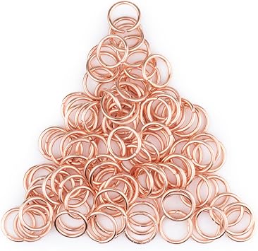 The Bead Chest Copper 10mm Round Open Jump Rings, Pack of 100