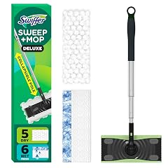 Swiffer Sweep Mop Deluxe 2-in-1 Floor Mopping and Sweeping Kit Multi-Surface Kit for Floor Cleaning Includes 1 Sweeper