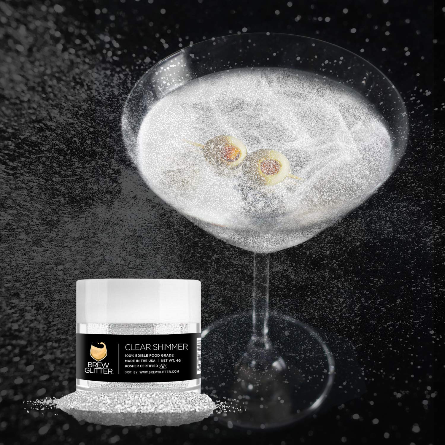 Brew Glitter - Holiday Combo Packs (4g Jars) | Assorted Edible Drink Glitter for Festive Beer, Cocktails, Soft Drinks and Other Beverages (4, Valentine's Day Colors - B)