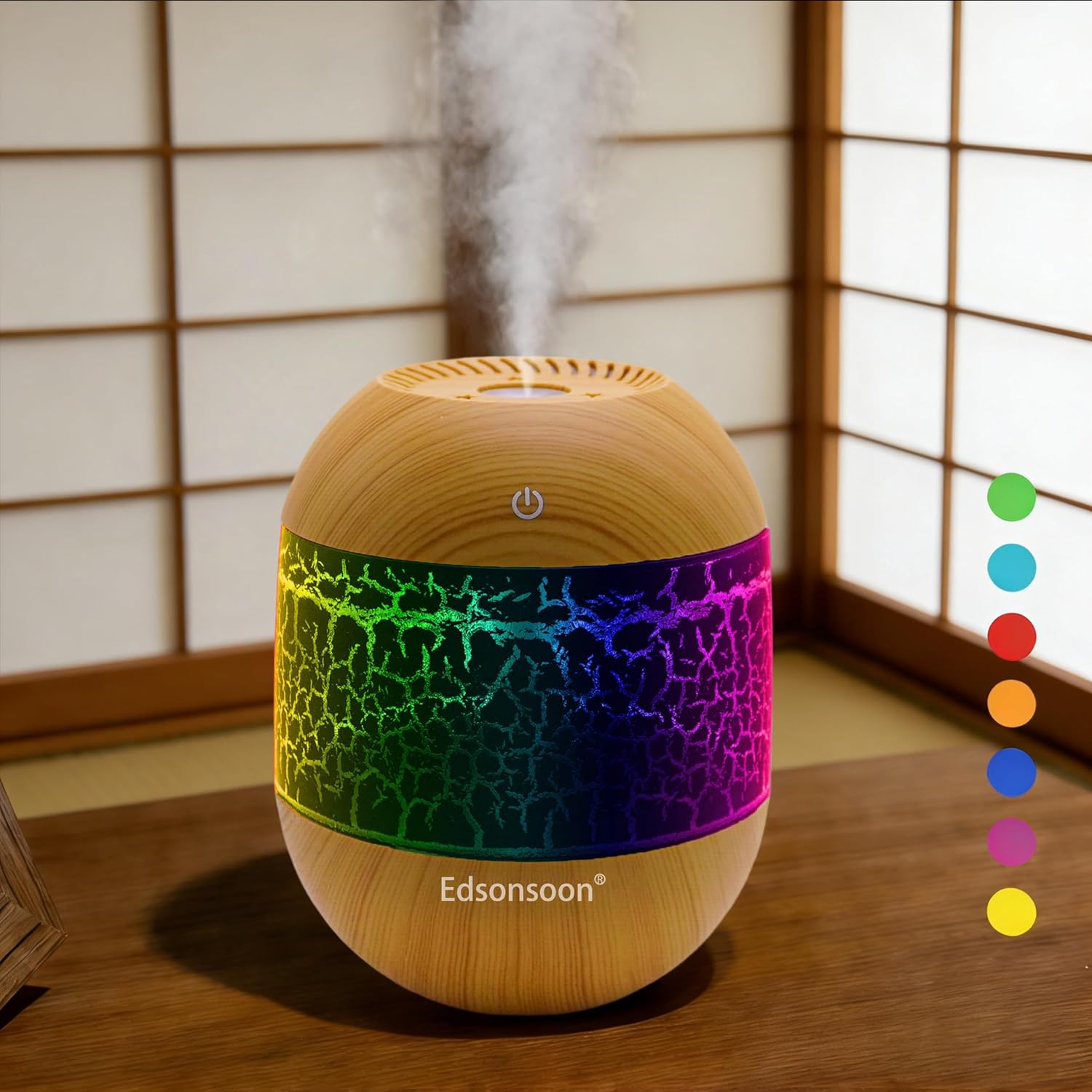 Ultrasonic Cool Mist Humidifier for Bedroom, Mini Desktop Humidifier with Volcano LED Light, USB Quiet Aroma Diffuser, Essential Oil Compatible for Home, Office, Baby Room & Gift Use (White)