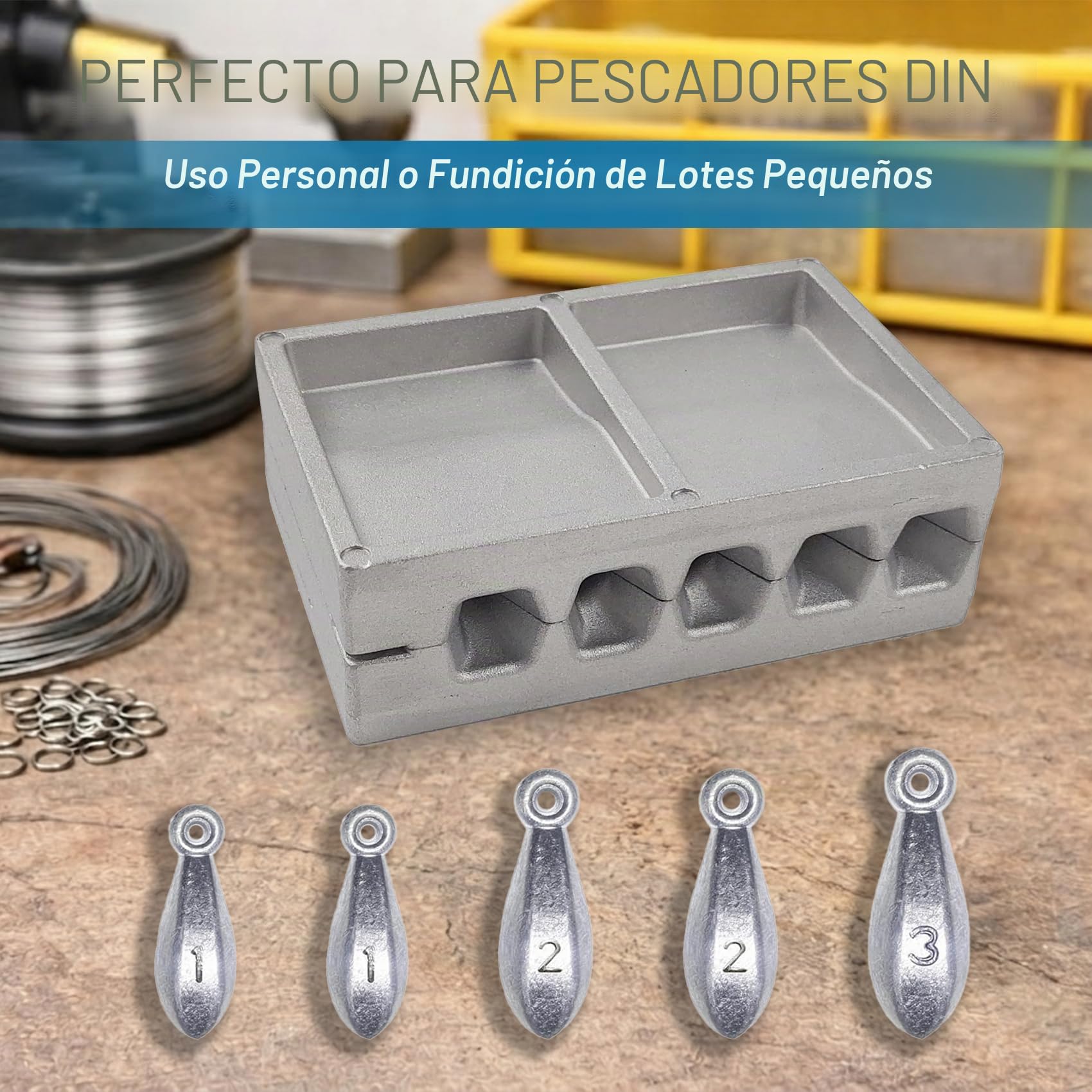 Eupheng Molde de plomada de banco con 5 cavidades, 28.3 g, 56.7 g, 85.0 g, molde de peso de pesca para plomos de bricolaje