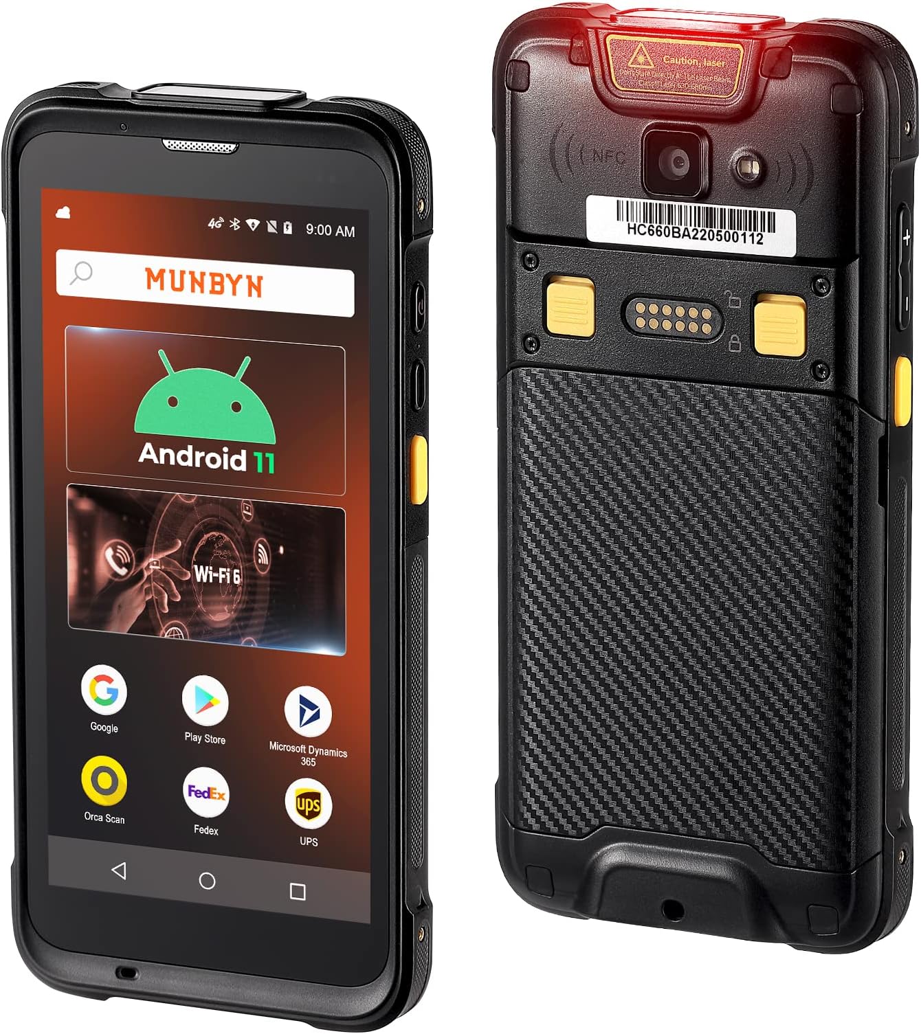 MUNBYN Android Barcode Scanner with Full Screen 5.5", Android 11 Mobile Computer Handheld Wi-Fi 6, 4G LTE Wireless NFC Rugged PDA SE4710, Equip with 1D 2D QR Zebra Scanner Engine, Inventory Scanner