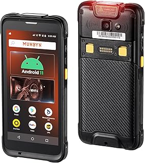 MUNBYN Android Barcode Scanner with Full Screen 5.5", 2023 Android 11 Mobile Handheld Computer Wi-Fi 6 MUNBYN Rugged PDA SE4710 Zebra Scanner, Belt Strap, 1D 2D QR Barcode Scanner for Retail Warehouse