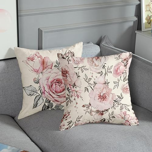 Miniatura 4 de Juego de 4 fundas de almohada decorativas para decoración del hogar, 18 x 18 pulgadas, fundas de almohada decorativas para sofá y exteriores